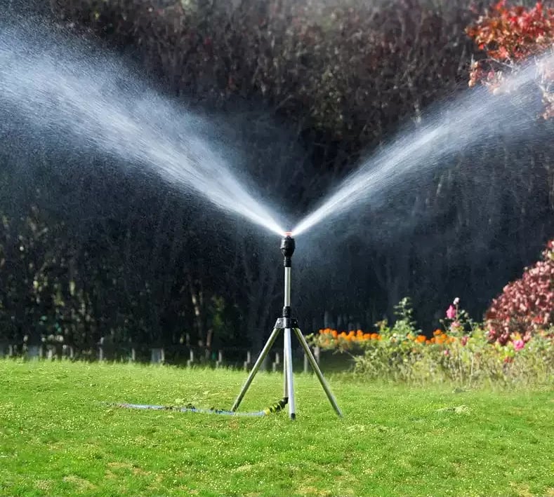 Rotating Tripod Sprinkler – 360° Adjustable Coverage - 50% OFF
