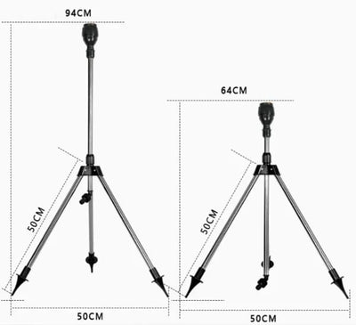 Rotating Tripod Sprinkler – 360° Adjustable Coverage - 50% OFF