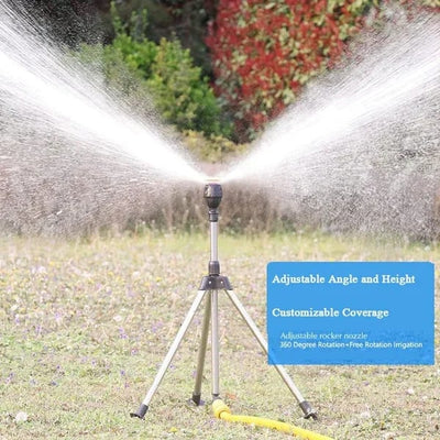 Rotating Tripod Sprinkler – 360° Adjustable Coverage - 50% OFF