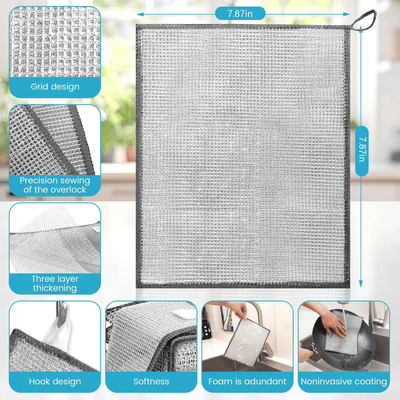10 pcs ScrubSmart 3-Layer Metal Dish Cloths – Heavy-Duty Cleaning Without the Scratches - 50% OFF