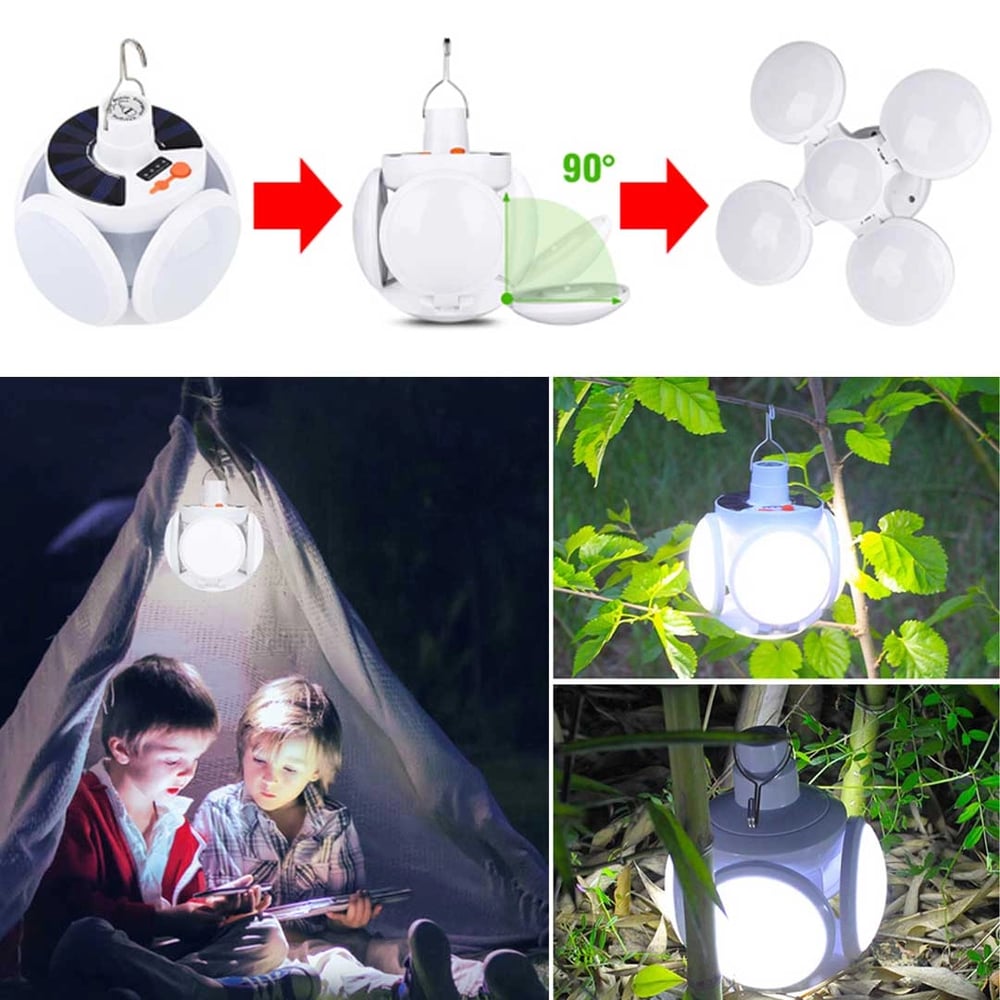 2-in-1 Foldable Solar Camping Light – Brighten Every Adventure, Rain or Shine - 50% OFF