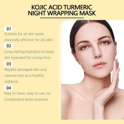GlowRest Kojic Acid Turmeric Night Wrapping Mask – Wake Up to Radiant, Even-Toned Skin - 50% OFF
