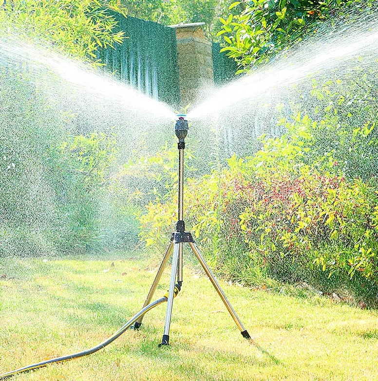Rotating Tripod Sprinkler – 360° Adjustable Coverage - 50% OFF