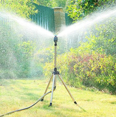 Rotating Tripod Sprinkler – 360° Adjustable Coverage - 50% OFF