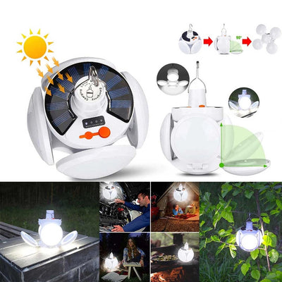 2-in-1 Foldable Solar Camping Light – Brighten Every Adventure, Rain or Shine - 50% OFF