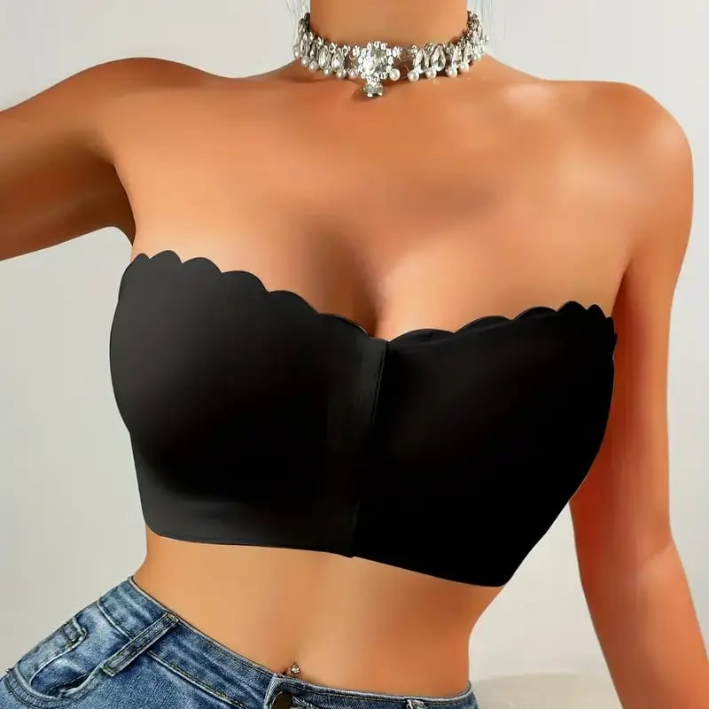 Seamless Front Closure Strapless Bandeau Bra – Invisible Comfort, Visible Confidence - 1+1 FREE