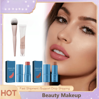 GlowSculpt Stick Duo – Bronzer / Contour & Blush Stick Bestseller Makeup Combo - 50% OFF