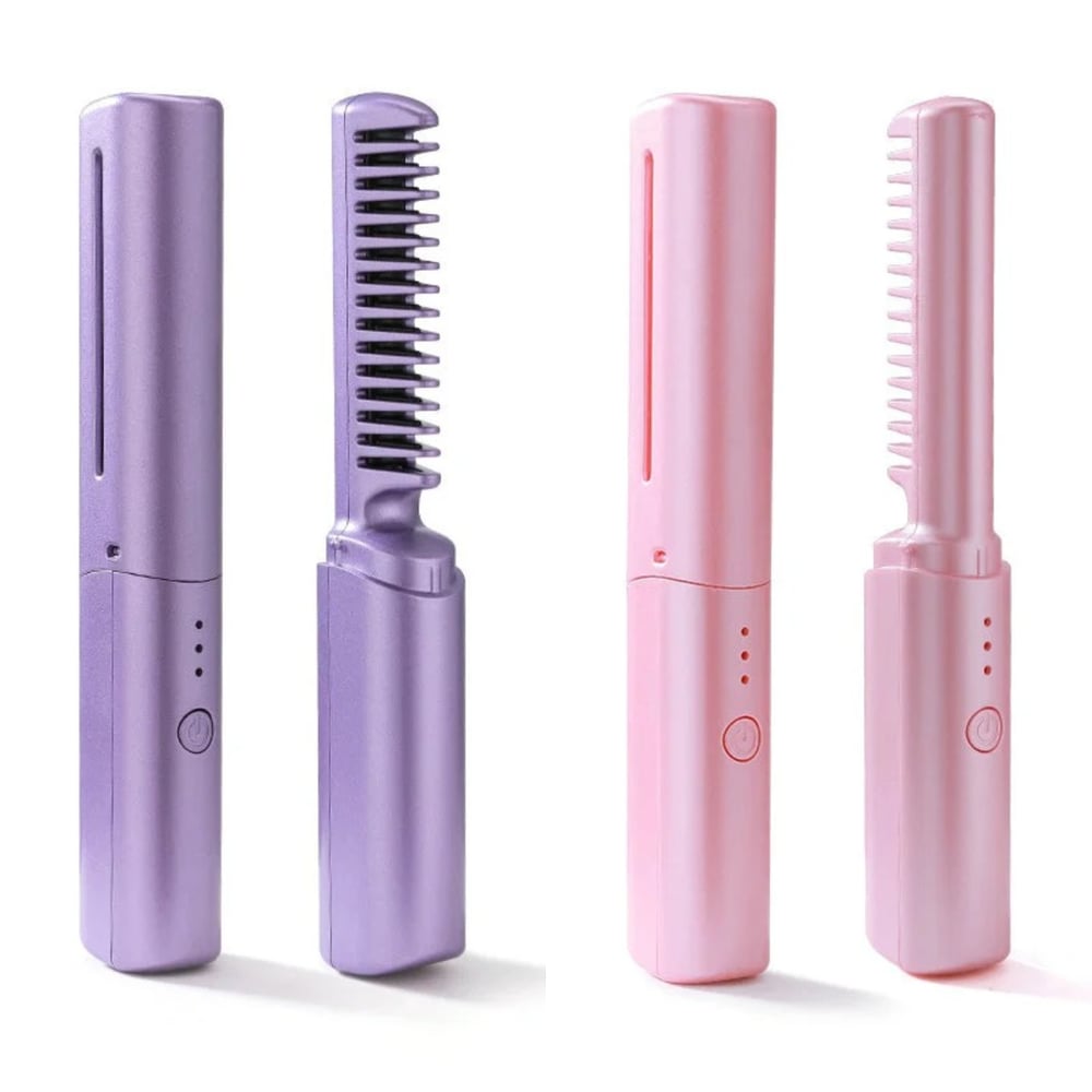 GlamGlide Rechargeable Hair Straightening Comb – Style Anytime, Anywhere - 60% OFF