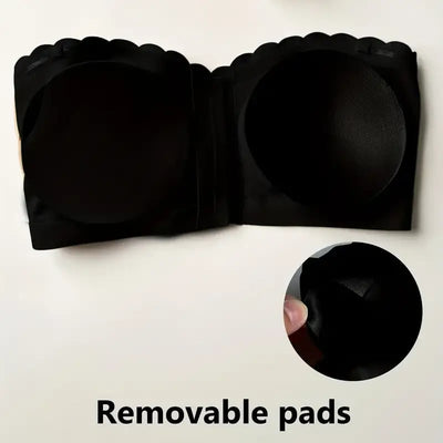 Seamless Front Closure Strapless Bandeau Bra – Invisible Comfort, Visible Confidence - 1+1 FREE