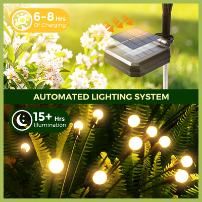 GlowWave Solar Firefly Lights with 20 LEDs – Magical Garden & Pathway Decor - 50% OFF