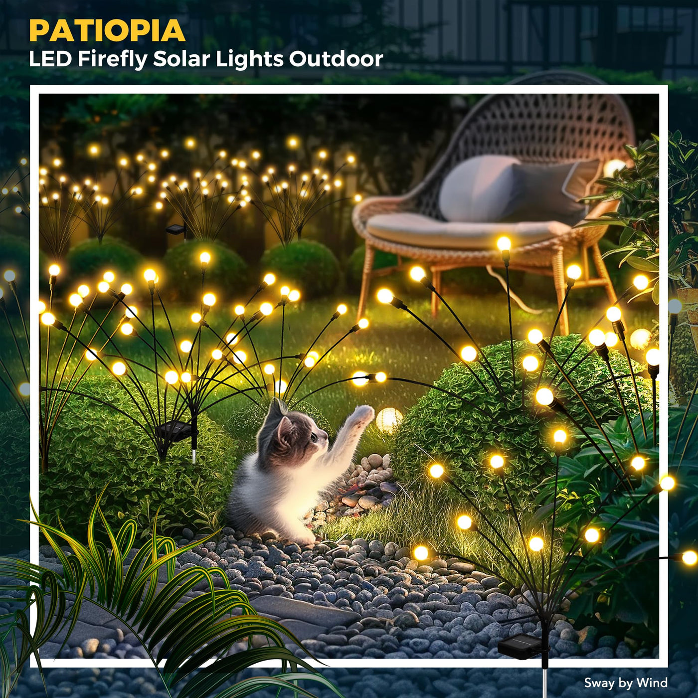GlowWave Solar Firefly Lights with 20 LEDs – Magical Garden & Pathway Decor - 50% OFF