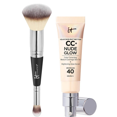 LuminEssence Veil + Radiant Perfection, Weightless Protection - 50% OFF + Free Brush