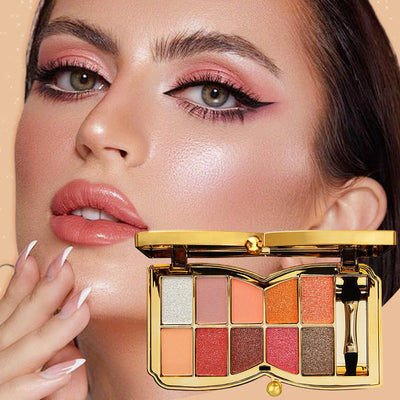 1 + 1 FREE -  GlamWhirl 10-Color Glitter Eyeshadow Palette – Dazzle Every Look, Every Time