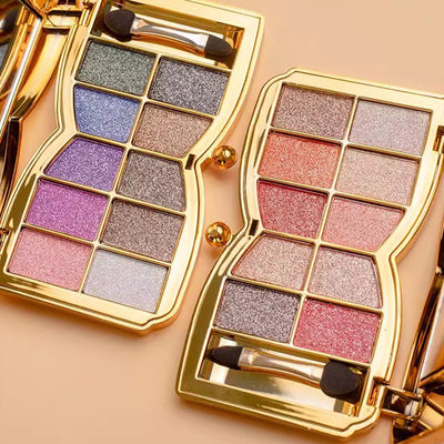 1 + 1 FREE -  GlamWhirl 10-Color Glitter Eyeshadow Palette – Dazzle Every Look, Every Time